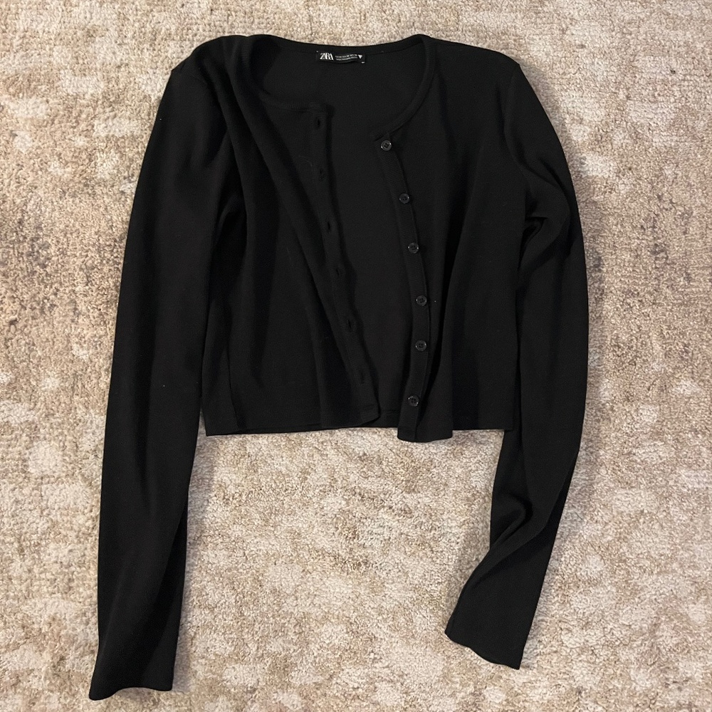 Zara Basic Black Cardigan